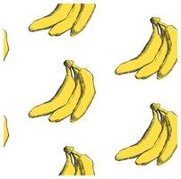 Seamless pattern with tropical bananas. Graphic illustration. vector