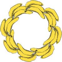 Banana fruit label design, circle round frame design for packaging standup pouch editable print ready template file illustration download vector