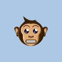 A cartoon monkey emoji is grinning vector