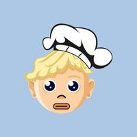 A cartoon emoji of a chef with a blank face vector