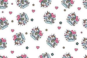 Unicorn colourful background seamless pattern vector