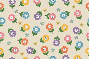 a colorful pattern with different flowers and the word spring vector
