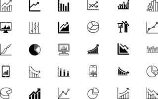 Charts and Graphs Icon Set Business Analytics and Statistics Icon Set vector