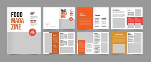 Food Magazine Layout, Cookbook Magazine, Recipe Book Layout Template. vector