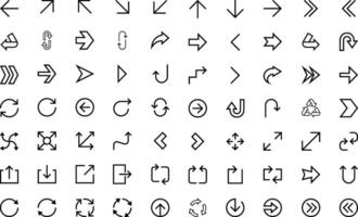 Arrow Icon Set Navigation Direction Outline Icon vector