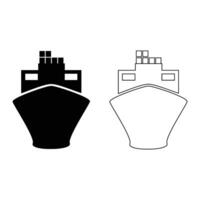 Ship with Container Icon for Shipping and Logistics Designs vector