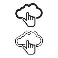 Clicking on Cloud Icon File for Cloud Computing Designs Cloud Storage Icon vector