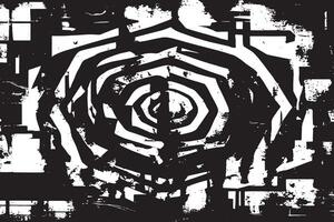 Black Distressed Grunge Texture on White Background for High Resolution Overlay vector