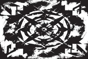 Distressed Black Grunge Texture on White Monochrome Background UHD Overlay vector