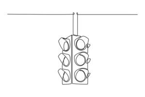Traffic light concept. Single line draw design. Full length animation illustration. High quality 4k footage. vector