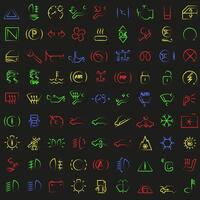 Color dashboard. Car dashboard interface. Automatic dashboard icons. vector