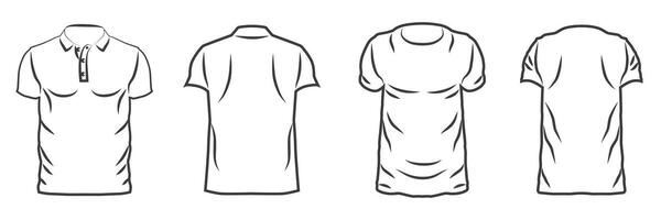 Lightweight men's t-shirts. T-shirts with a thin line. Casual clothes. vector
