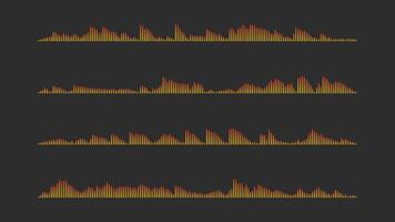 Colorful sound waveforms on dark background vector
