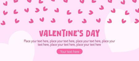 Creative Happy Valentine's Day with cute pink heart and small pattern in pink background vector