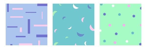 Set of Trendy background square template with colorful abstract shapes and lines vector