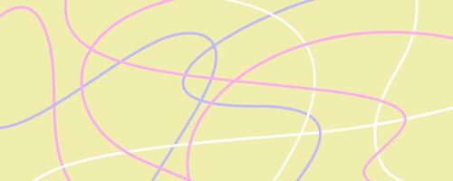 Geometric Abstract Design with Composition of simple colorful lines on a yellow background vector