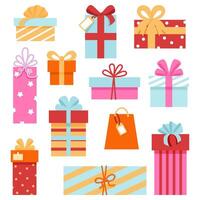 Set of gift boxes isolated on white background vector