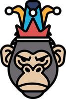 A cartoon of a gorilla with a crown on his head and an angry expression vector