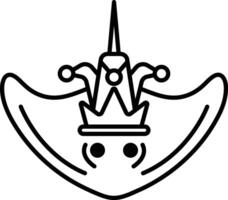 A cartoonish image of a stingray with a crown on its head vector