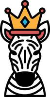 A zebra with a crown on its head vector