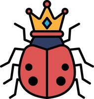 A red bug with a crown on its head vector