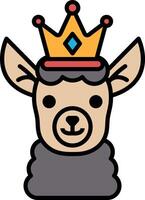 A cartoon of a camel with a crown on its head vector