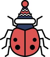 A red ladybug with a hat on its head vector