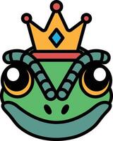 A frog with a crown on its head vector