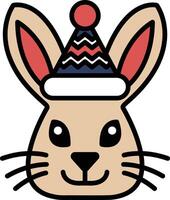 A rabbit with a hat on its head vector
