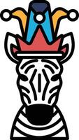 A zebra with a crown on its head vector