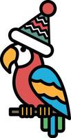 A colorful parrot wearing a hat and sitting on a branch vector