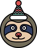 A cartoon sloth with a hat on its head vector