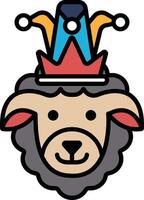 A cartoon sheep with a crown on its head vector