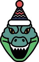 A cartoon crocodile with a hat on its head vector