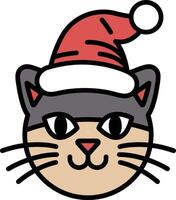 A cat with a red hat on its head vector