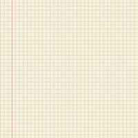 Blank squared notebook paper with a red margin line and light beige background for notes and sketches. Geometric pattern for school, wallpaper, textures, notebook. Lined blank vector
