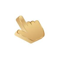 Golden hand cursor for computer. vector