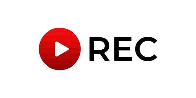 Rec indicator for live recording. vector