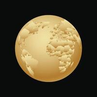 golden globe isolated on black background vector