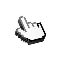 White hand cursor for computer. vector