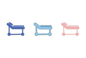 Hospital cot set. Duotone style line stroke and bold and illustration. Containing hospitalbed, bed, sleep, doublebed, bunkbed, resttime, cot. vector