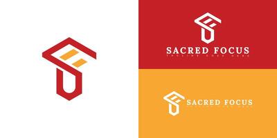 Modern initial letter SF or FS logo in red color isolated on multiple background colors. The logo is suitable for online grief counseling logo design inspiration templates. vector