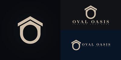 Modern initial letter O or OO logo in gold color isolated on multiple background colors. The logo is suitable for home luxury development logo design inspiration templates. vector