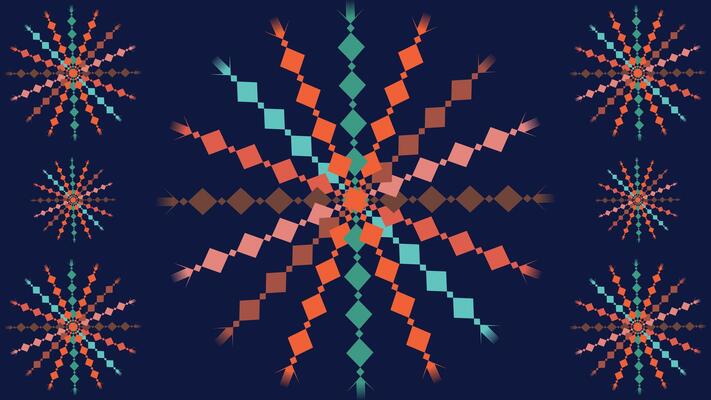 Retro color Mandala Landscape Background
