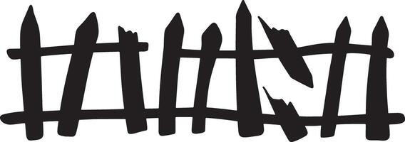 Scary creepy Halloween fence, graveyard fencing. Element of scary decor. Isolated on a white background. vector