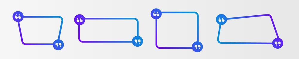 Colorful set of quote frame without text with gradient. vector