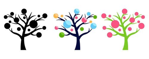 Decision tree icon with colorful circles on branch. vector