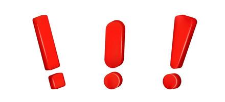 Red warning exclamation mark. Symbol of danger. Red alert signal icon. vector