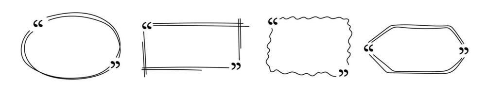 Black sketch of quote frame without text. vector