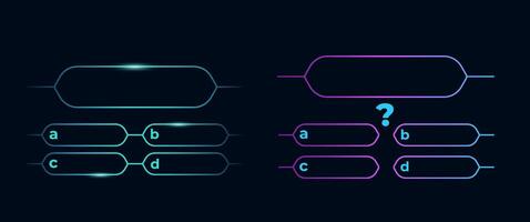 Question frame for quiz game in colorful style with gradient. vector
